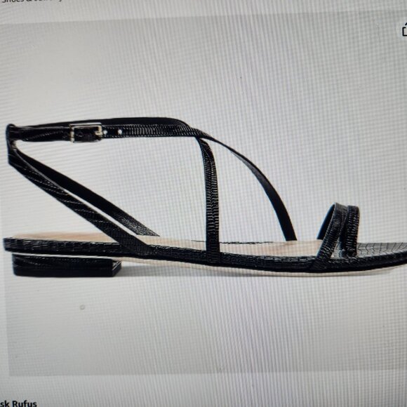 VIA SPIGA Black Croc Calandre Round Toe Leather Slingback Sandals. NIB. Size 9 - Picture 2 of 13
